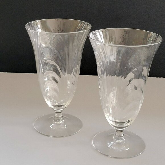 Vintage Cambridge Ice Tea Glasses Set of 2, Caprice Clear, Stem Base, Optical - Picture 7 of 7